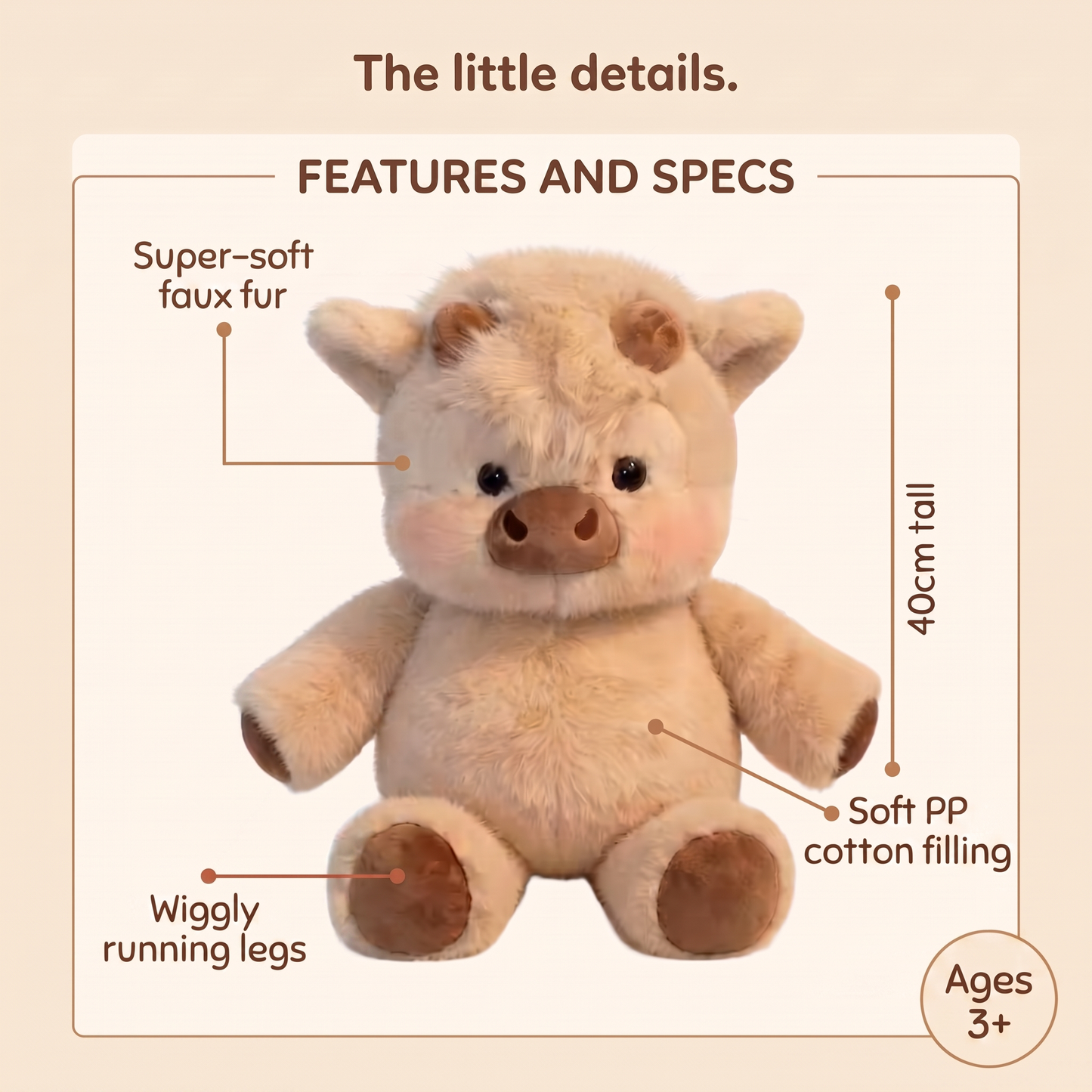 Mochi the Running Highland Cow Plush